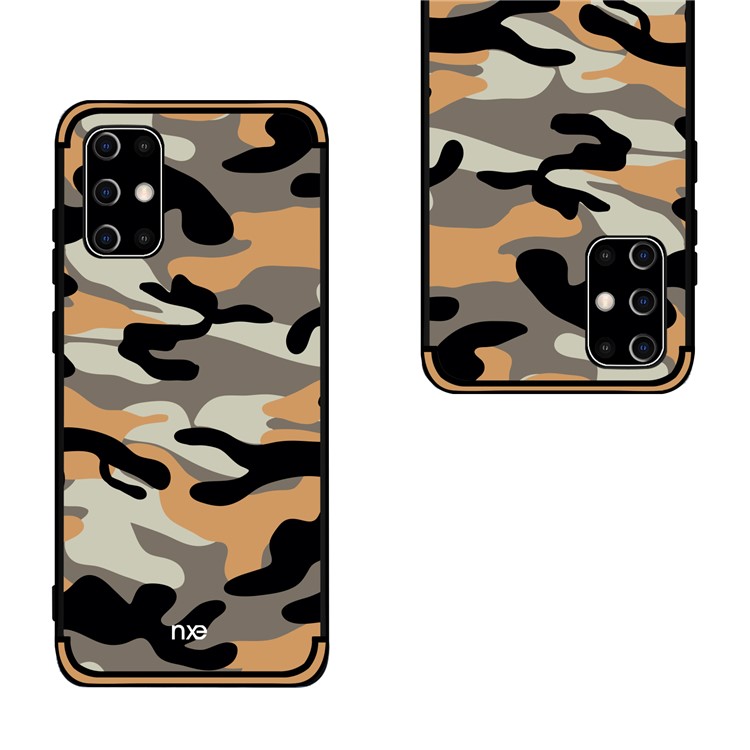 NXE Camouflage Pattern TPU Cell Phone Case for Samsung Galaxy S20 Plus - Orange-3
