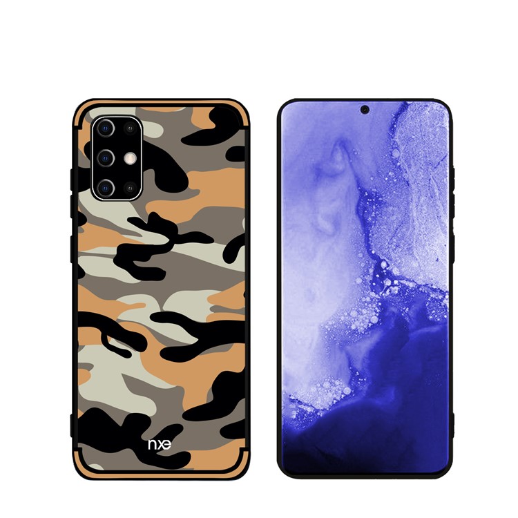 NXE Camouflage Pattern TPU Cell Phone Case for Samsung Galaxy S20 Plus - Orange-4