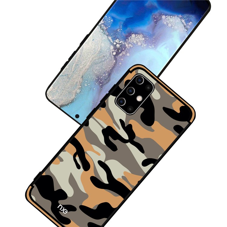 NXE Camouflage Pattern TPU Cell Phone Case for Samsung Galaxy S20 Plus - Orange-5