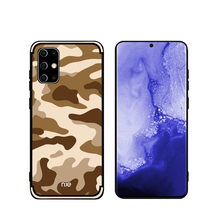 NXE Camouflage Pattern TPU Cell Phone Case for Samsung Galaxy S20 Plus - Brown-4