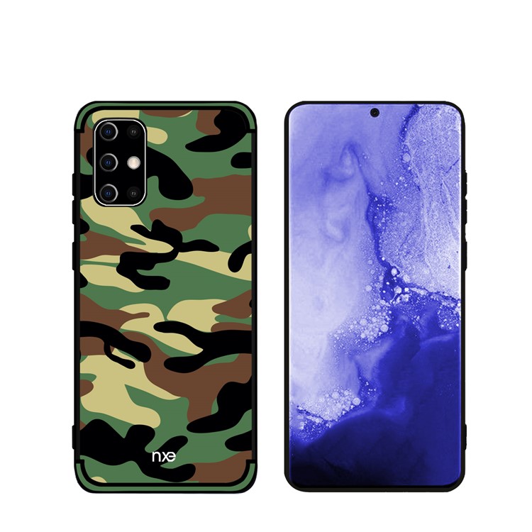 NXE Camouflage Pattern TPU Cell Phone Case for Samsung Galaxy S20 Plus - Army Green-4