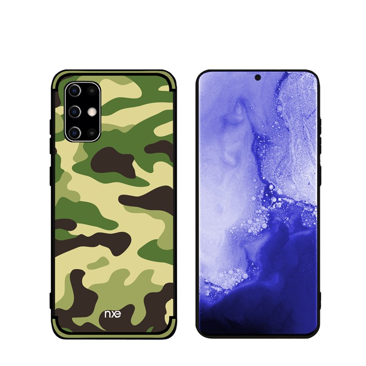 NXE Camouflage Pattern TPU Cell Phone Case for Samsung Galaxy S20 Plus - Light Green-4