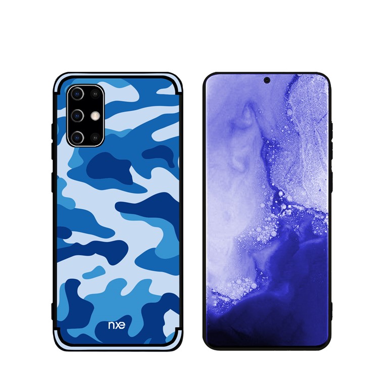 NXE Camouflage Pattern TPU Cell Phone Case for Samsung Galaxy S20 Plus - Blue-4