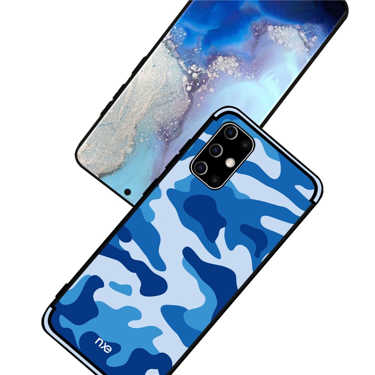 NXE Camouflage Pattern TPU Cell Phone Case for Samsung Galaxy S20 Plus - Blue-5
