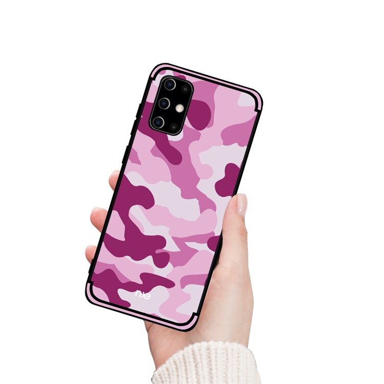NXE for Samsung Galaxy S20 Camouflage Pattern TPU Cell Phone Cover - Pink-2