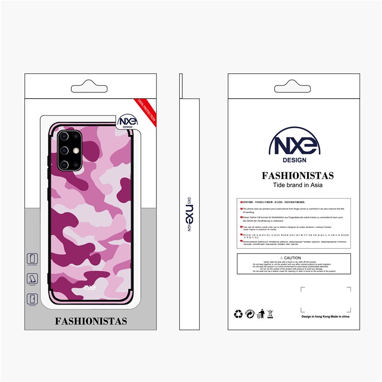 NXE for Samsung Galaxy S20 Camouflage Pattern TPU Cell Phone Cover - Pink-6
