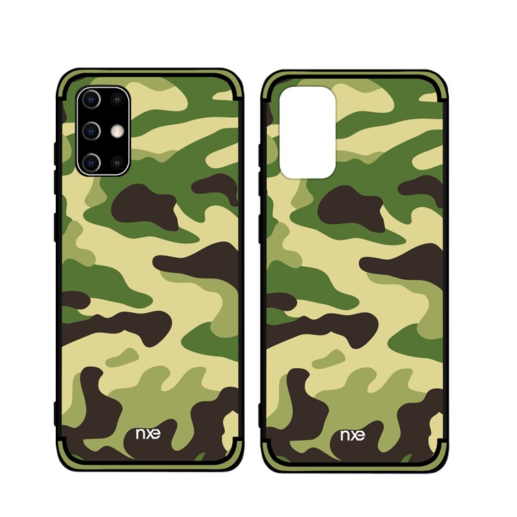 NXE Camouflage Pattern TPU Mobile Shell for Samsung Galaxy S20 Ultra - Light Green-1