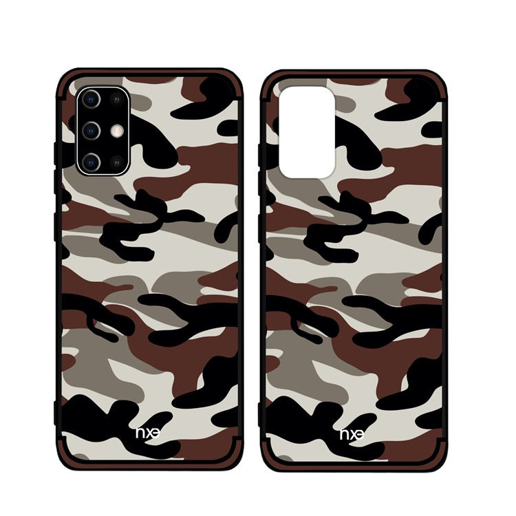 NXE Camouflage Pattern TPU Mobile Shell for Samsung Galaxy S20 Ultra - Coffee-1