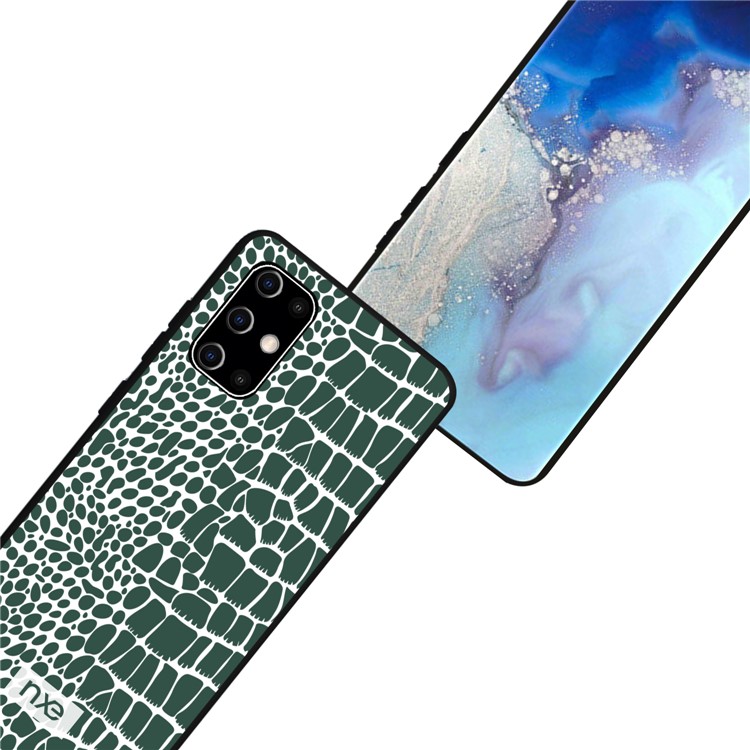 NXE Crocodile Texture PC + TPU + PU Leather Phone Cover for Samsung Galaxy S20 Plus - Green-5