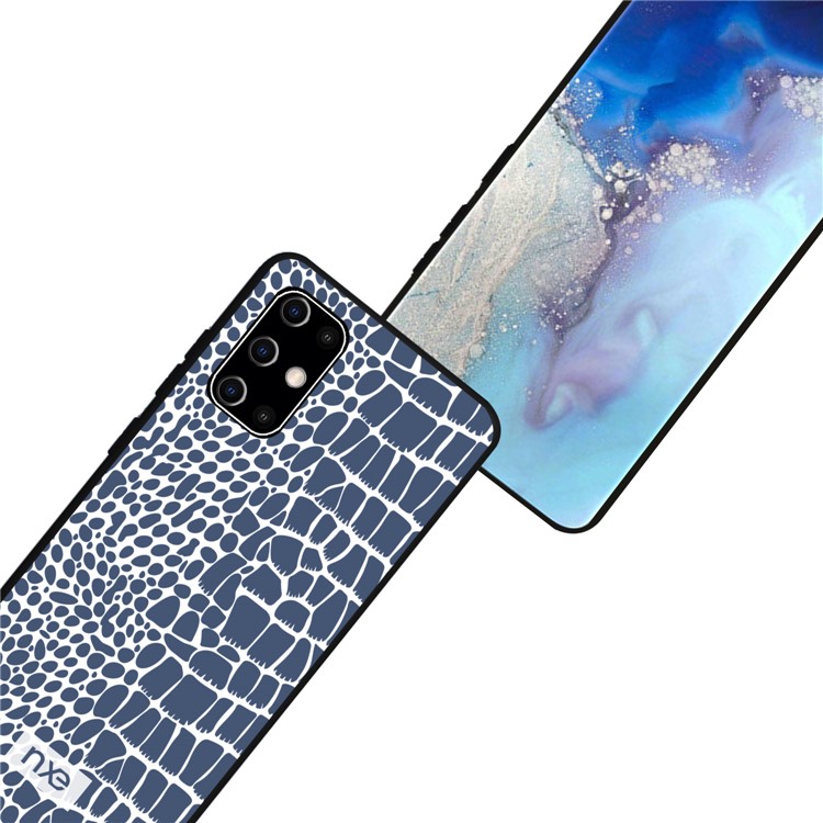 NXE Crocodile Texture PC + TPU + PU Leather Phone Cover for Samsung Galaxy S20 Plus - Blue-5