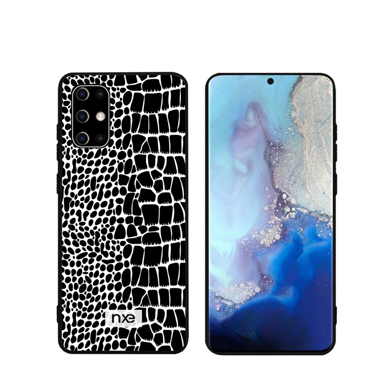 Crocodile Leather Coated PC+TPU Phone Case for Samsung Galaxy S20 Ultra - Black-1