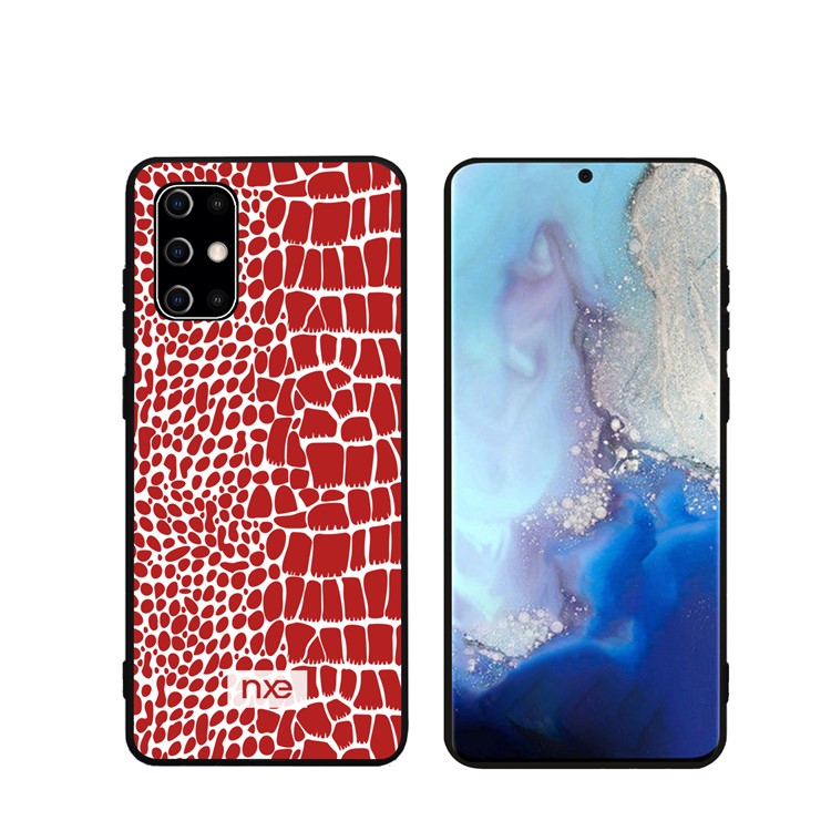 Crocodile Leather Coated PC+TPU Phone Case for Samsung Galaxy S20 Ultra - Red-1