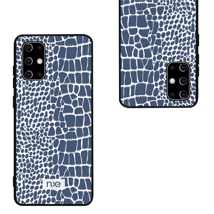 Crocodile Leather Coated PC+TPU Phone Case for Samsung Galaxy S20 Ultra - Blue-3