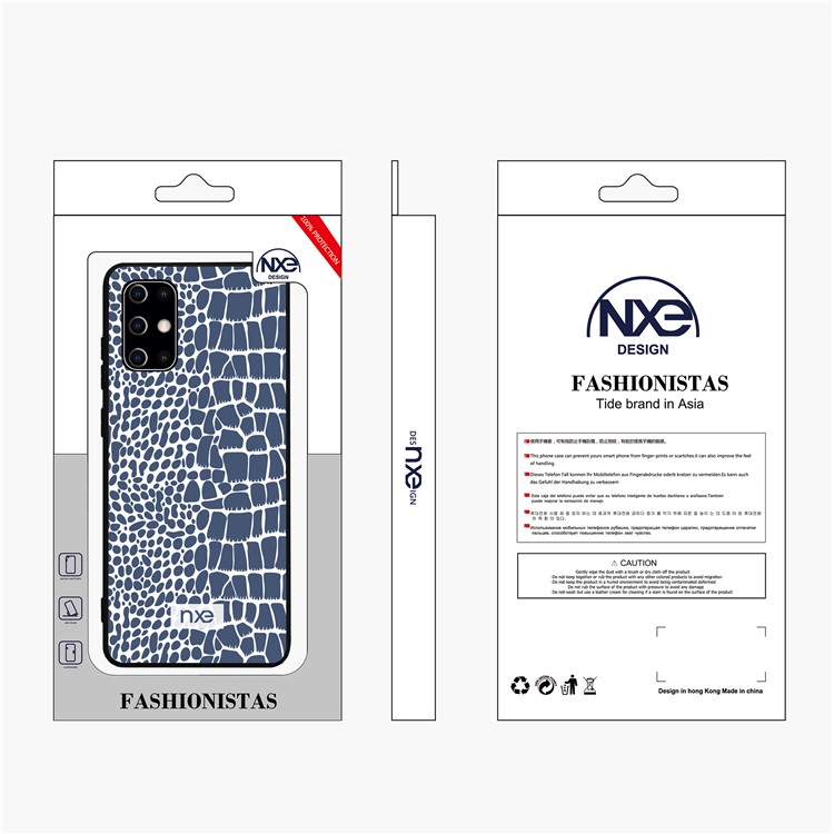 Crocodile Leather Coated PC+TPU Phone Case for Samsung Galaxy S20 Ultra - Blue-6