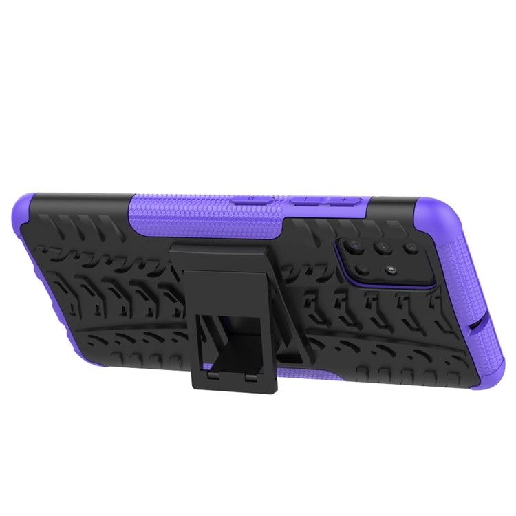 Case de Tableta PC + TPU de Patrón de Neumáticos Cool Con Kickstand Para Samsung Galaxy A51 - Violeta-5