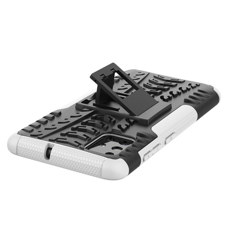 Cool Tyre Pattern PC + TPU Tablet Case with Kickstand for Samsung Galaxy A51 - White-7