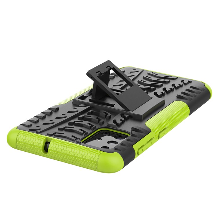 Cool Tire Muster PC + TPU -tablet -hülle Mit Kickstand Für Samsung Galaxy A51 - Grün