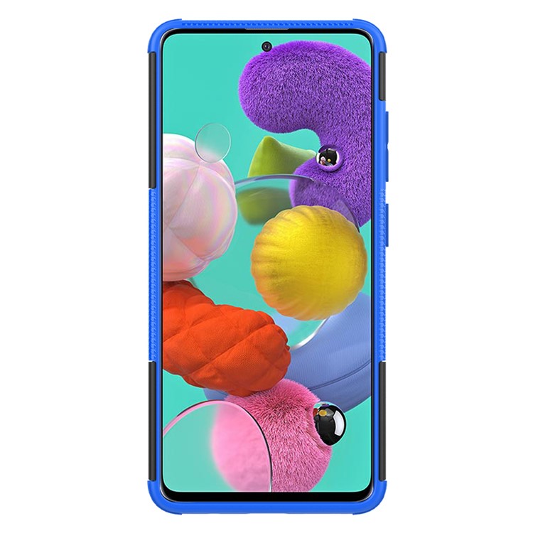 Cool Tyre Pattern PC + TPU Tablet Case with Kickstand for Samsung Galaxy A51 - Blue-4