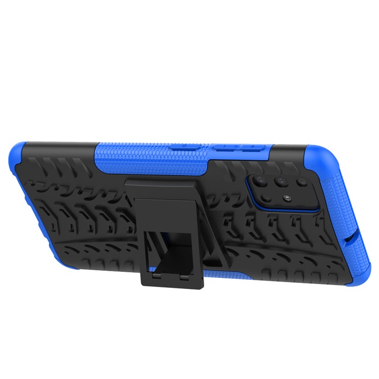 Cool Tyre Pattern PC + TPU Tablet Case with Kickstand for Samsung Galaxy A51 - Blue-5