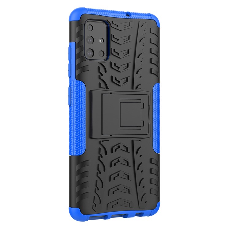Cool Tyre Pattern PC + TPU Tablet Case with Kickstand for Samsung Galaxy A51 - Blue-8