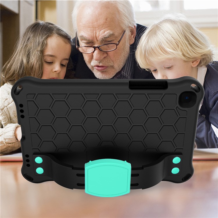 Honeycomb Texture EVA Tablet Combo Shell for Samsung Galaxy Tab A 8.0 Wi-Fi (2019) SM-T290 T295 - Black/Cyan-3