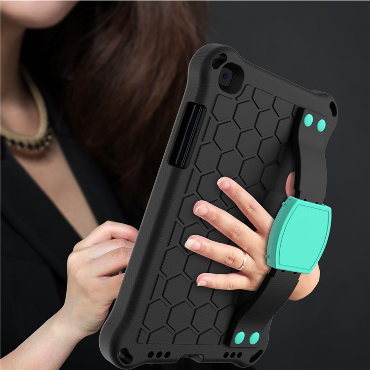 Honeycomb Texture EVA Tablet Combo Shell for Samsung Galaxy Tab A 8.0 Wi-Fi (2019) SM-T290 T295 - Black/Cyan-4