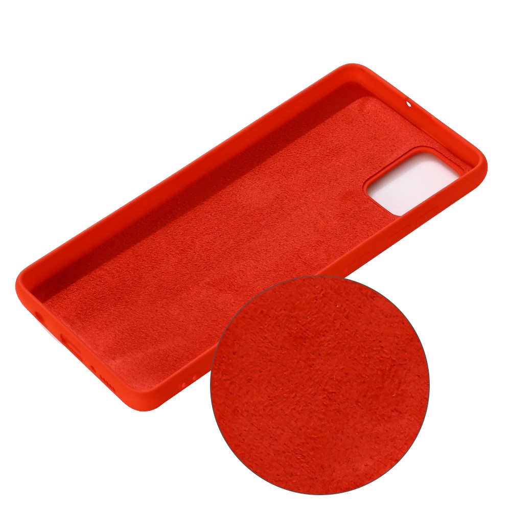 Shockrpoof Anti-arranhão à Prova de Poeira Líquido Capa de Silicone Para a Samsung Galaxy A51 - Vermelho