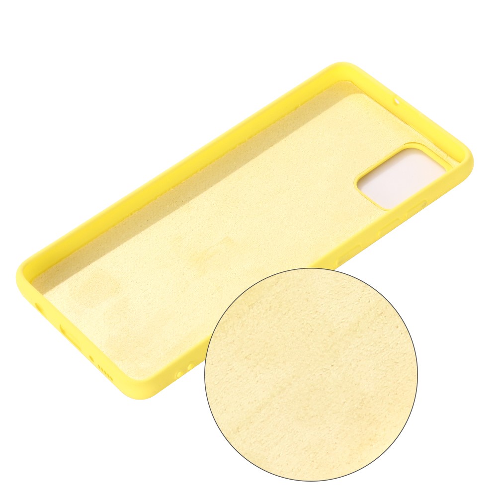 Cubierta de Caja de Silicona Líquida Anti-polvo Antideslizante de Shockrpoof a Prueba de Polvo Para Samsung Galaxy A51 - Amarillo-2