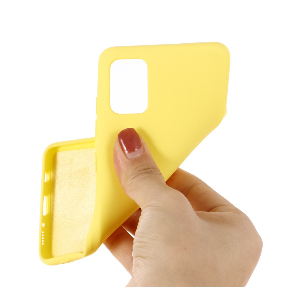 Liquid Silicone Case Cover for Samsung Galaxy A51 - Yellow-3