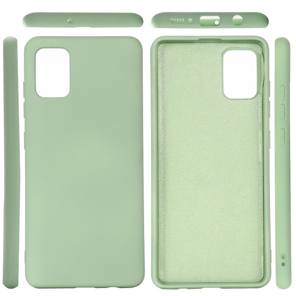 Shockrpoof Coperchio di Silicone Liquido Anti-scratch Per la Polvere Per Samsung Galaxy A51 - Verde-5