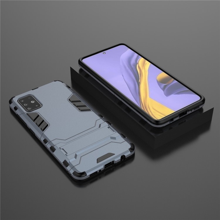 Cool Guard PC + TPU Hybrid Casing with Kickstand for Samsung Galaxy A51 - Blue-3