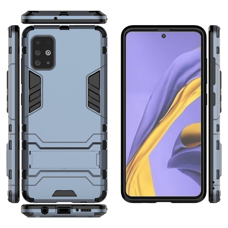 Cool Guard PC + TPU Hybrid Casing with Kickstand for Samsung Galaxy A51 - Blue-5