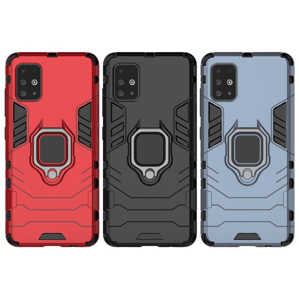2-in-1 + TPU Kunststoff Telefonkastenschale Mit Kippständer Für Samsung Galaxy A51 - Schwarz-10