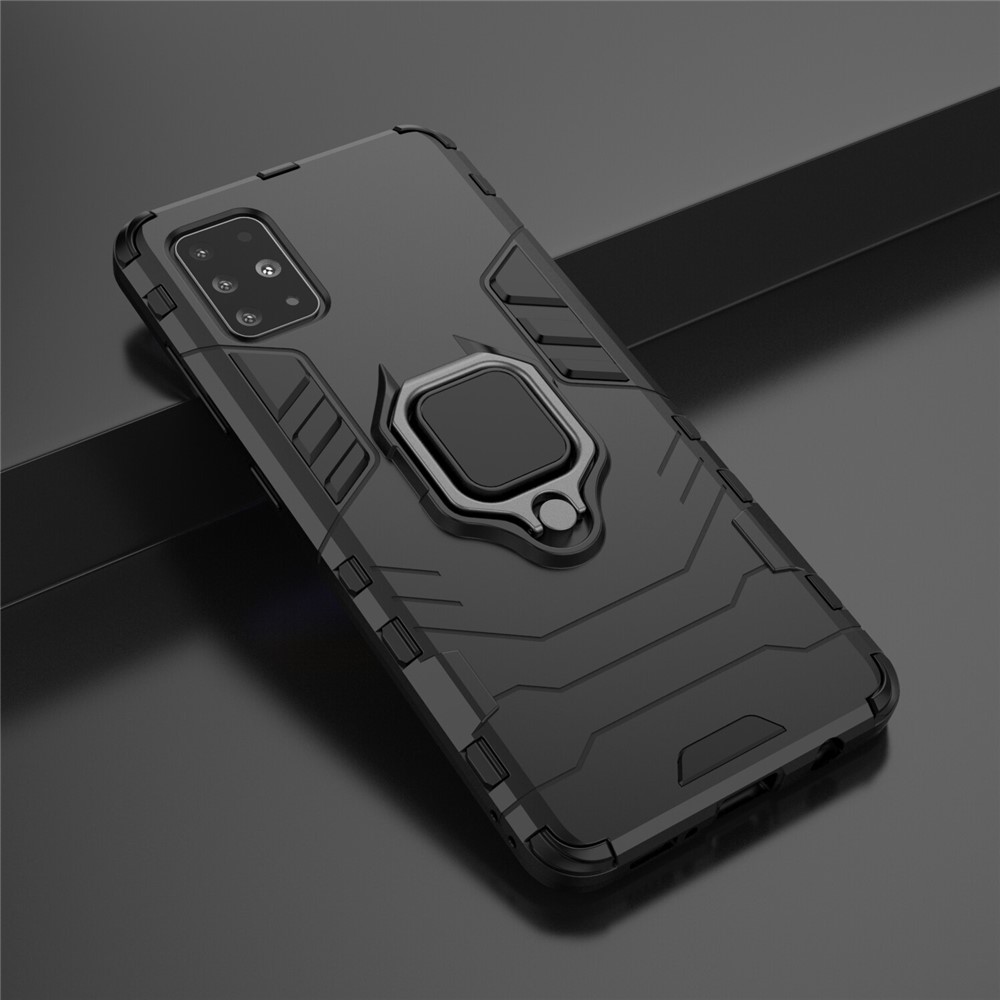 2-in-1 + TPU Kunststoff Telefonkastenschale Mit Kippständer Für Samsung Galaxy A51 - Schwarz-4