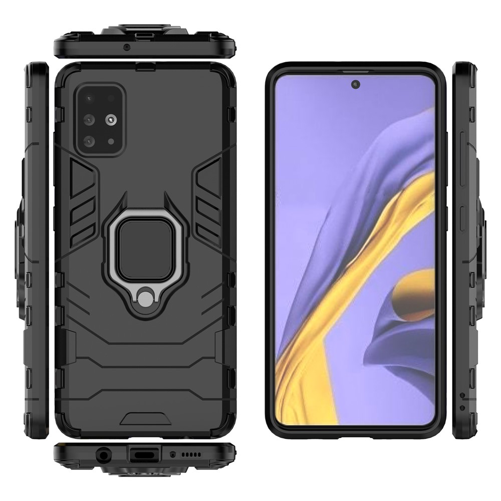 2-in-1 + TPU Kunststoff Telefonkastenschale Mit Kippständer Für Samsung Galaxy A51 - Schwarz-9