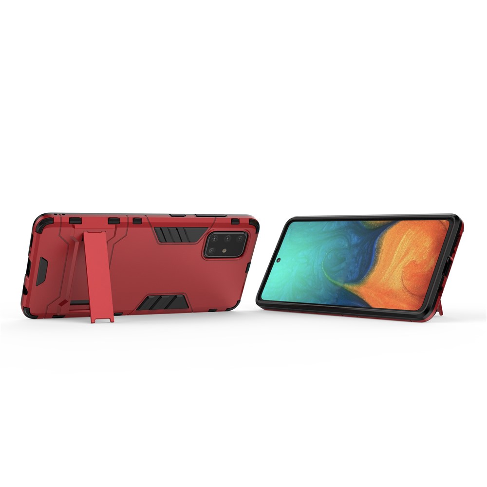 2-in-1 PC + TPU Phone Shell with Kickstand for Samsung Galaxy A71 - Red-3
