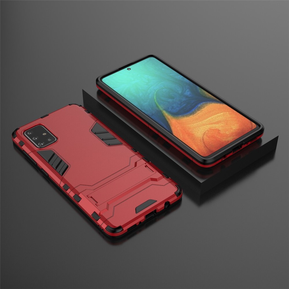 2-in-1 PC + TPU Phone Shell with Kickstand for Samsung Galaxy A71 - Red-4