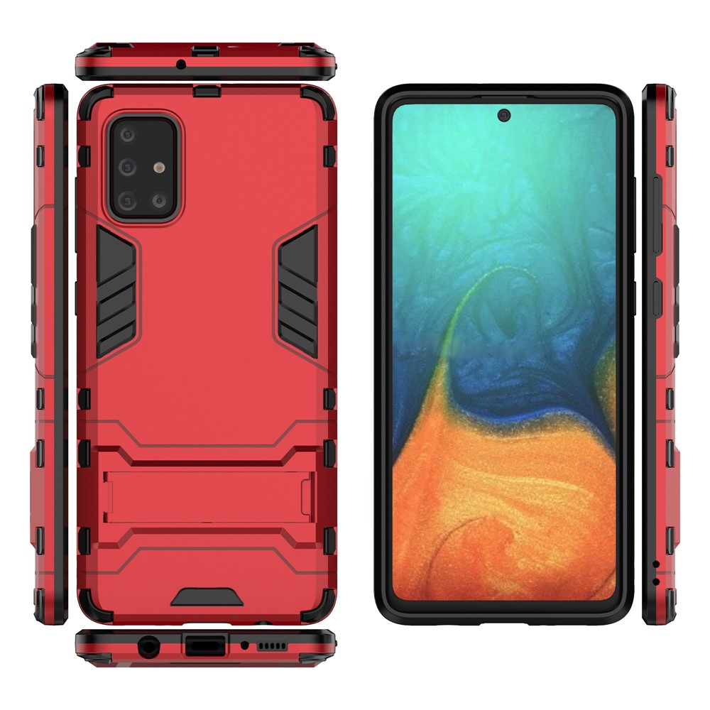 2-in-1 PC + TPU Phone Shell with Kickstand for Samsung Galaxy A71 - Red-5