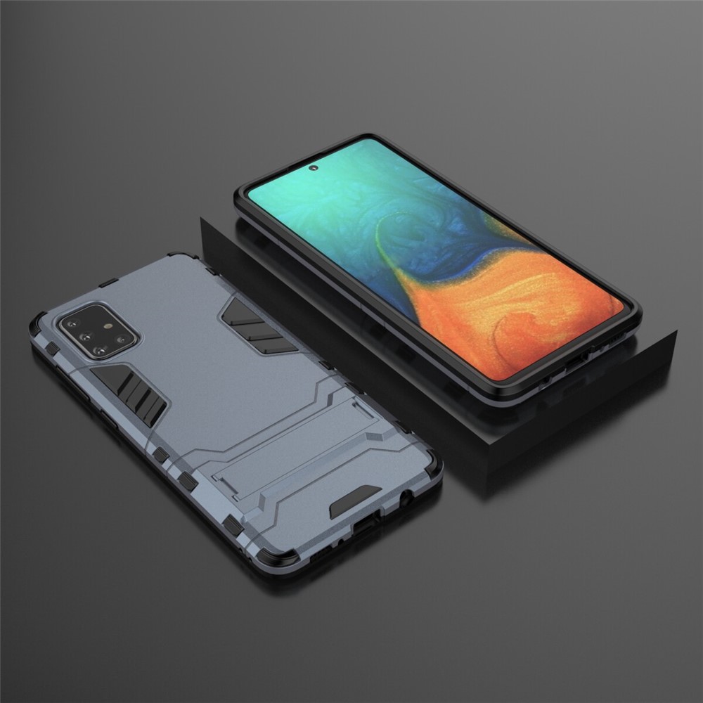 2-in-1 PC + TPU Phone Shell with Kickstand for Samsung Galaxy A71 - Blue-4