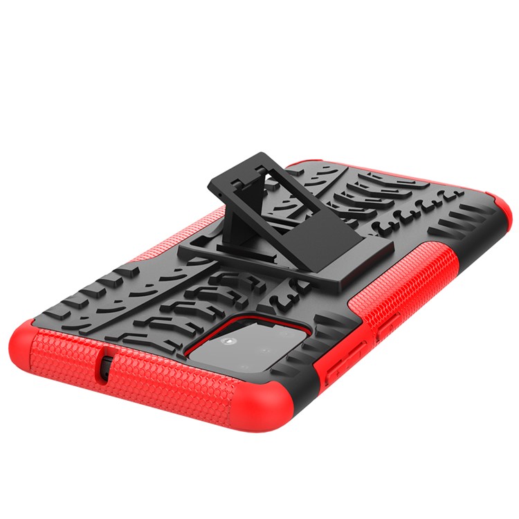 Anti-slip PC + TPU Hybrid Case with Kickstand for Samsung Galaxy A71 - Red-7