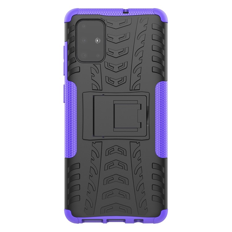 Anti-slip PC + TPU Hybrid Case with Kickstand for Samsung Galaxy A71 - Red-9