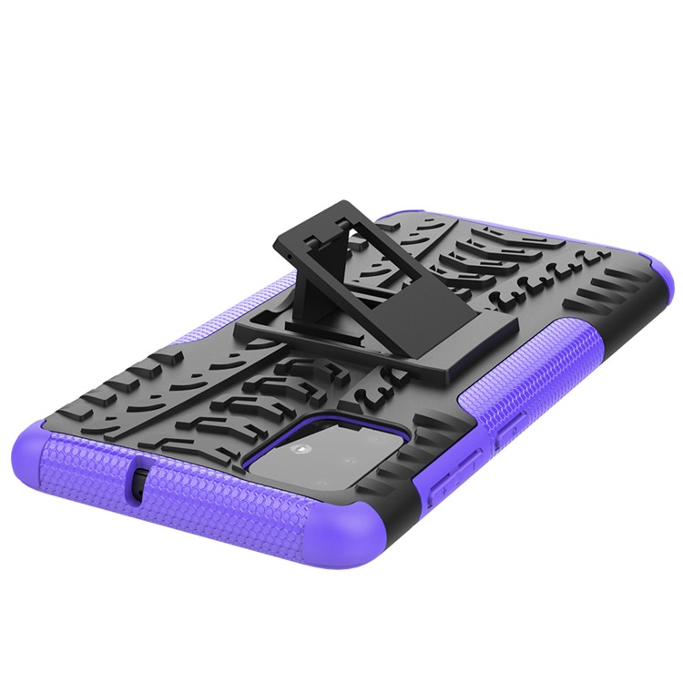 Anti-slip-pc + Tpu-hybridfall Mit Kickstand Für Samsung Galaxy A71 - Violett-6