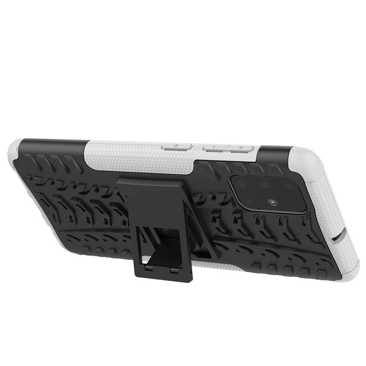 Anti-slip PC + TPU Hybrid Case with Kickstand for Samsung Galaxy A71 - White-5