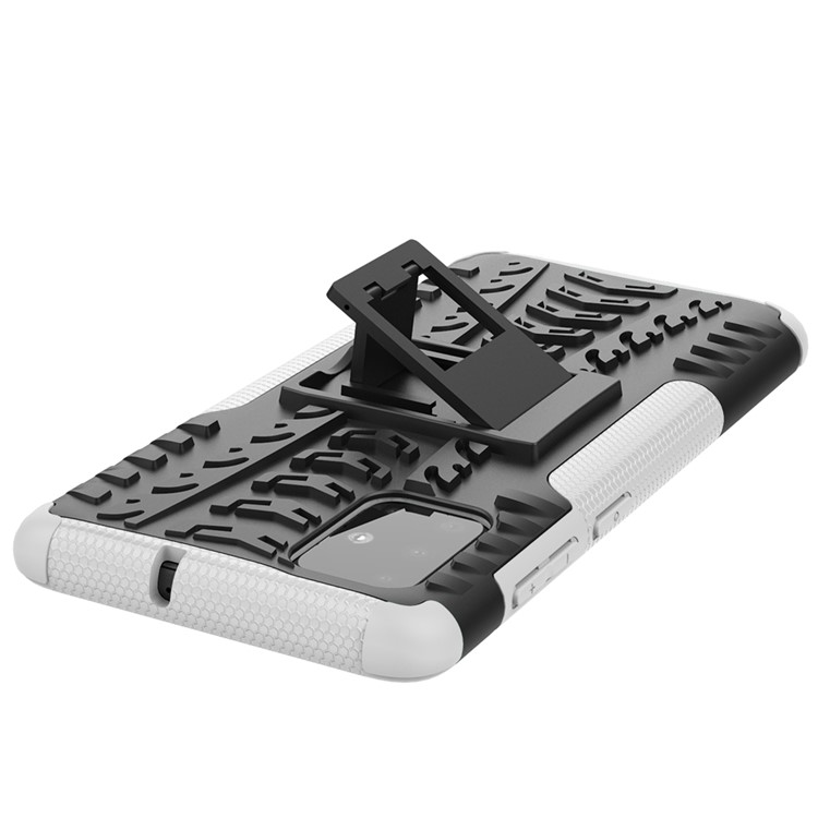 Anti-slip PC + TPU Hybrid Case with Kickstand for Samsung Galaxy A71 - White-7