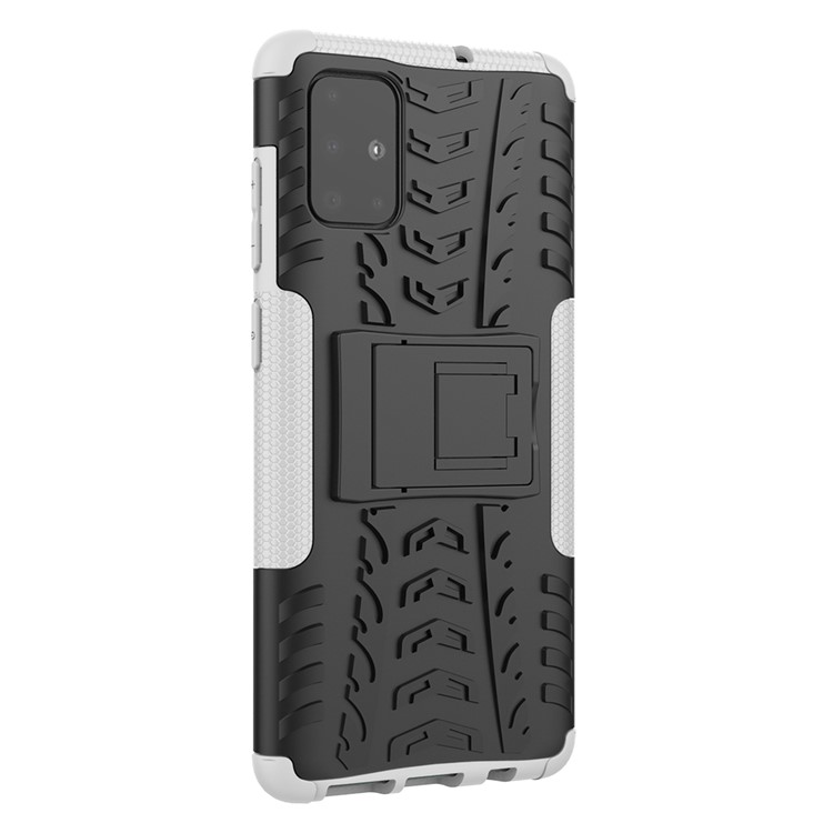 Anti-slip PC + TPU Hybrid Case with Kickstand for Samsung Galaxy A71 - White-8