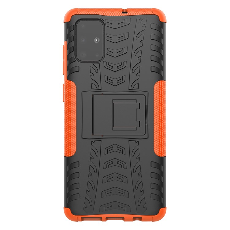 Anti-slip PC + TPU Hybrid Case with Kickstand for Samsung Galaxy A71 - Orange-3