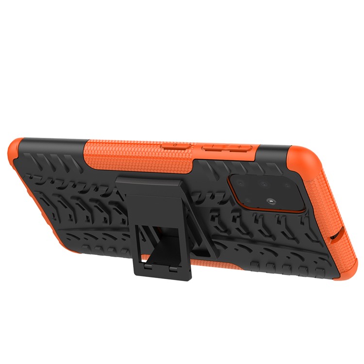 Anti-slip PC + TPU Hybrid Case with Kickstand for Samsung Galaxy A71 - Orange-5