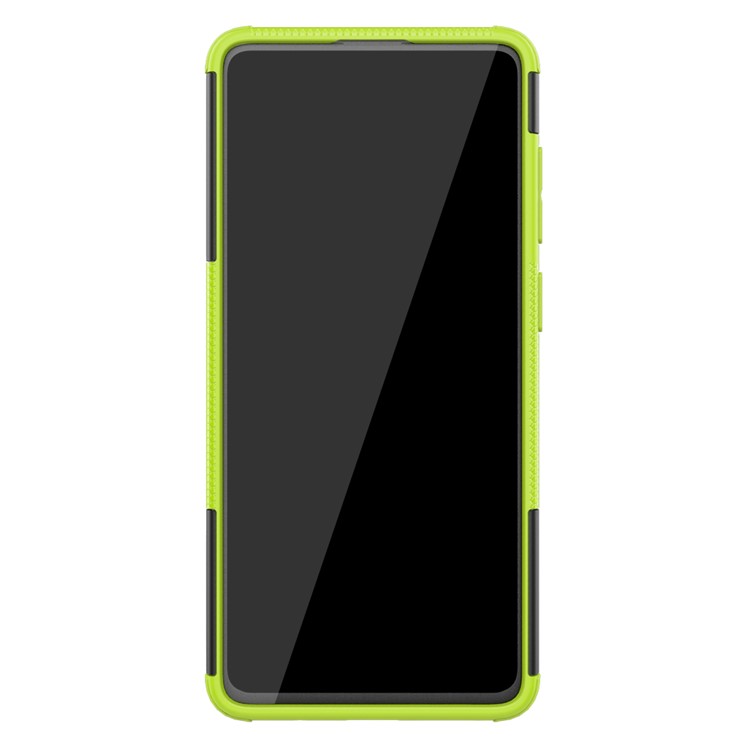 Anti-slip PC + TPU Hybrid Case with Kickstand for Samsung Galaxy A71 - Green-12