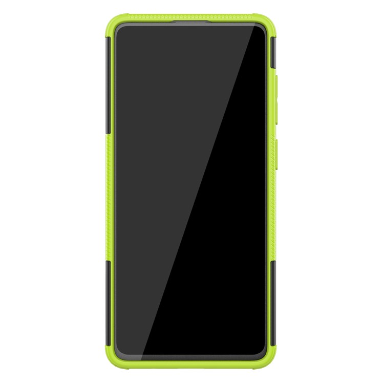 Anti-slip PC + TPU Hybrid Case Con Kickstand Para Samsung Galaxy A71 - Verde-12