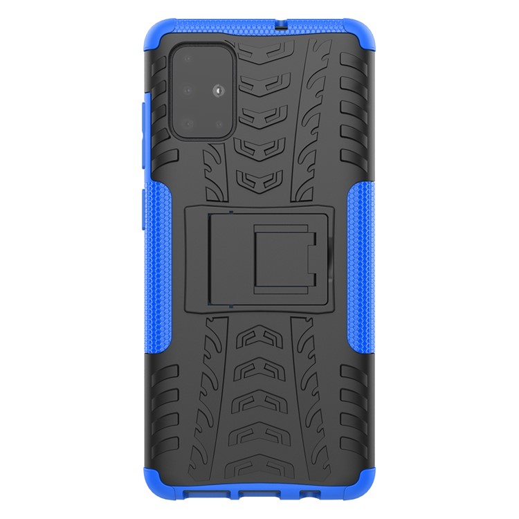 Anti-slip PC + TPU Hybrid Case with Kickstand for Samsung Galaxy A71 - Blue-2